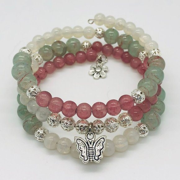 Handmade Wrap Around Coil Beaded Bracelet - Picture 1 of 1
